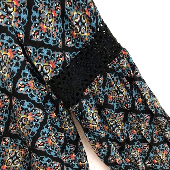 Arizona boho long sleeve blouse top lace trim NEW - Picture 3 of 3